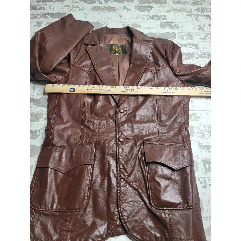 Vintage David James Leather Western Jacket Men's 42L‎